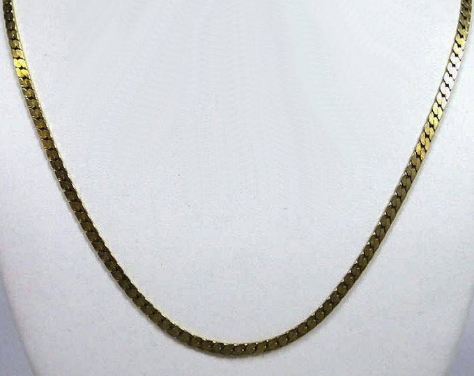 Estate Gold Necklace Vintage 14K Solid Yellow Gold Curb Chain Signed Balestra Made in Italy Men Women Unisex Holiday Gift