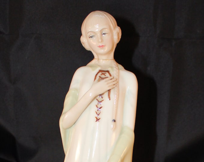 Royal Doulton Reflections Series Love Letter HN3105 Figurine 1985 Designed by Robert Jefferson Pale Blue Dress 12.75" Tall Holiday Gift