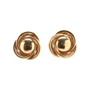 Orecchini vintage in oro giallo massiccio 14 carati con fermagli Omega, regalo di Natale