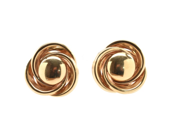 Estate Gold Earrings Vintage 14K Solid Yellow Gold Omega Clasps Holiday Gift