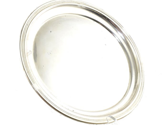 Estate Silver Salver Vintage 925 Solid Sterling Silver Round Tray Gorham Puritan 606 Holiday Gift