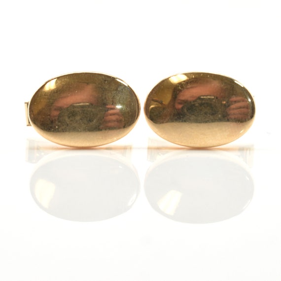 Estate Gold Cufflinks Vintage 14K Solid Yellow Go… - image 2