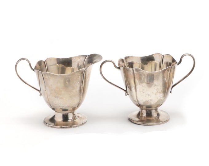 Estate Sugar and Creamer Vintage 925 Solid Sterling Silver Sugar Bowl & Cream Pitcher International Silver Pattern 772 Holiday Gift