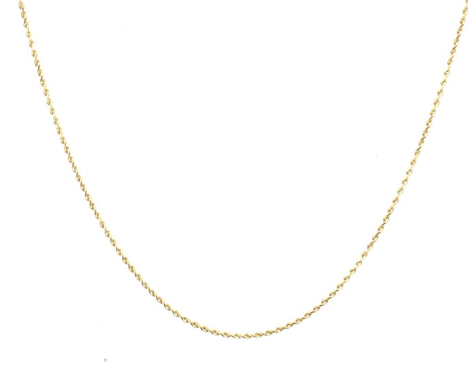 Estate Gold Necklace Vintage 14K Solid Yellow Gold 27.5 Inches Long Twisted Rope Chain Holiday Gift