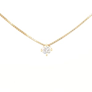 Estate Diamond Necklace Vintage 14K Solid Yellow Gold Diamond Solitaire .55 Carat 16 Inches Long Holiday Gift