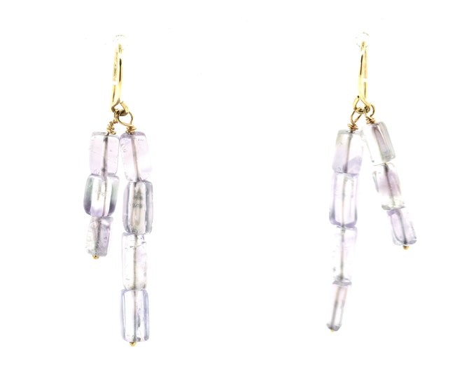 Estate Amethyst Earrings Vintage 14K Solid Yellow Gold Natural Amethysts Drop Dangle 12 Carats Total February Birthstone Holiday Gift