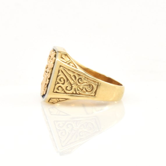 Estate Gold Ring Vintage 14K Solid Yellow Gold He… - image 6