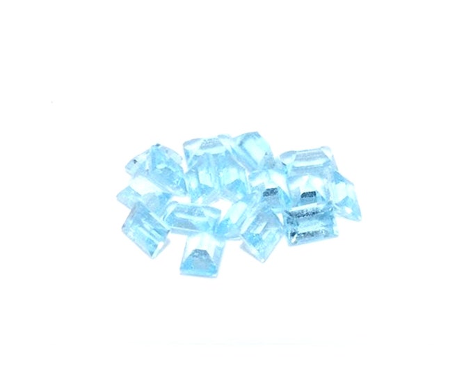 17 Natural Emerald Cut Light Blue Topaz .105 Carats Each Loose Gemstones December Birthstone Holiday Gift