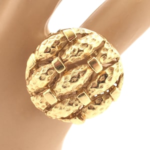 Estate Gold Ring Vintage 14K Solid Yellow Gold Woven Design Size 5.75 Holiday Gift