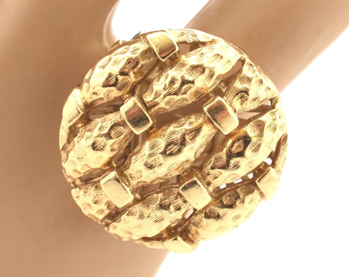 Estate Gold Ring Vintage 14K Solid Yellow Gold Woven Design Size 5.75 Holiday Gift