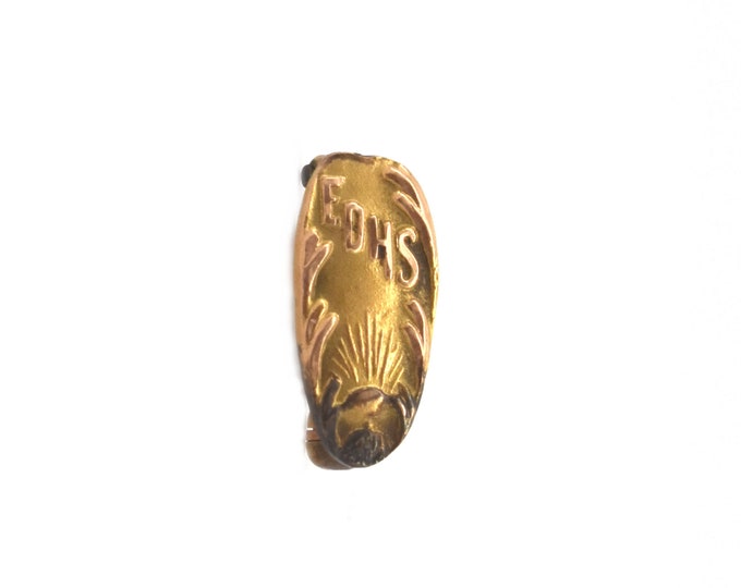 Estate EDHS Pin Antique 14K Solid Yellow Gold Holiday Gift