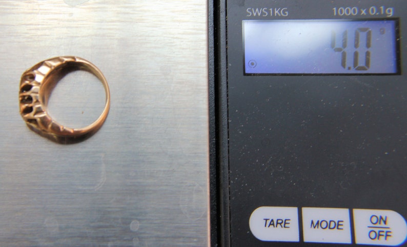 Estate 14K Yellow Gold Yellow and White Diamond Dome Ring 4 Grams .25 Carat Total Weight Size 1.75 Wedding