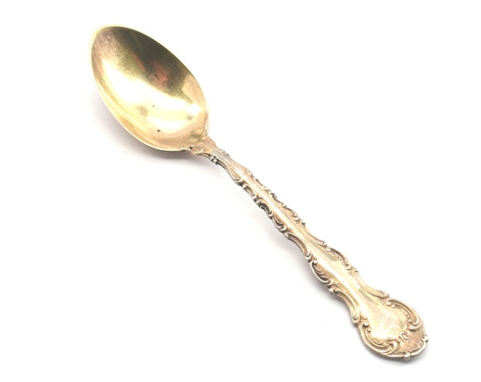 Estate Demitasse Spoon Gorham Strasbourg 1897 Vintage 925 Solid Sterling Silver Gold Wash 4 Inches Long Holiday Gift