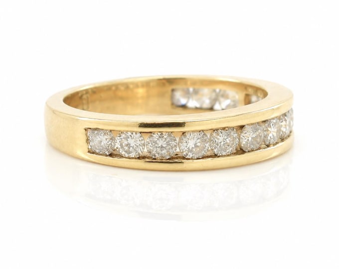 Vintage 14K Yellow Gold Diamond Ring, 1 Carat Total Weight, Size 6.75