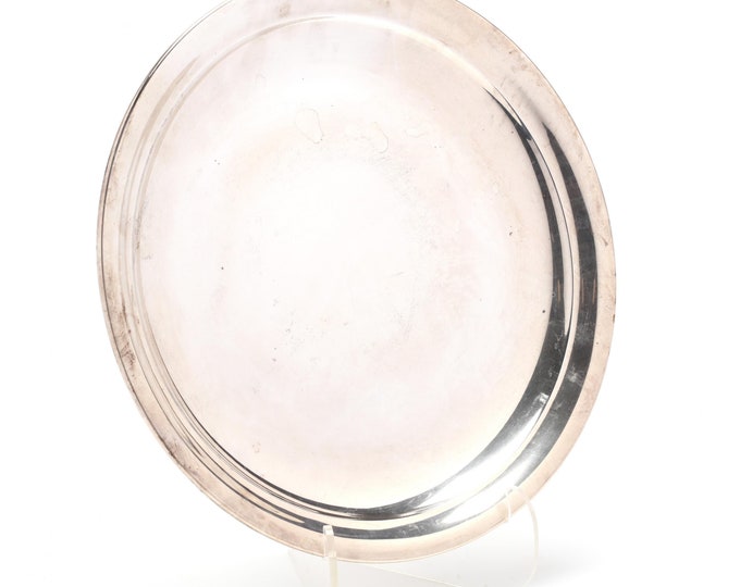Estate Silver Platter Vintage 925 Solid Sterling Silver Round Tray Reed & Barton X864 Holiday Gift