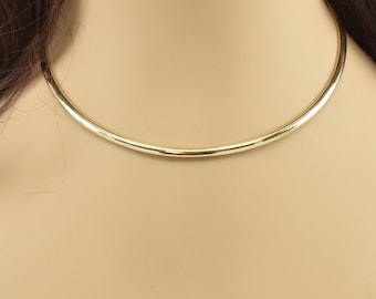Estate Gold Necklace Vintage 14K Yellow Gold Omega Chain 16.25 Inches Long Holiday Gift