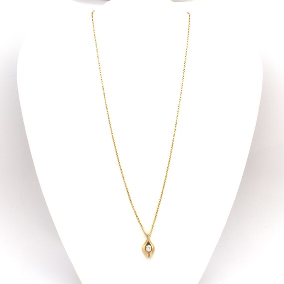 14K Solid Yellow Gold Natural Diamond Necklace Vi… - image 3