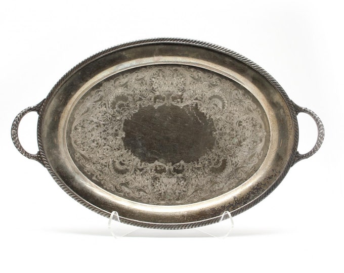 Estate Silverplate Waiter Vintage William Rogers Silver Plate Tray No Monogram Wilmington North Carolina Provenance Holiday Gift