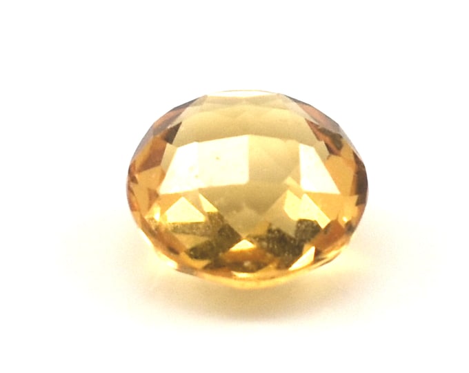 Natural Yellow Citrine Unmounted Round Checkerboard Cut 1.35 Carats Loose Gemstone November Birthstone Holiday Gift