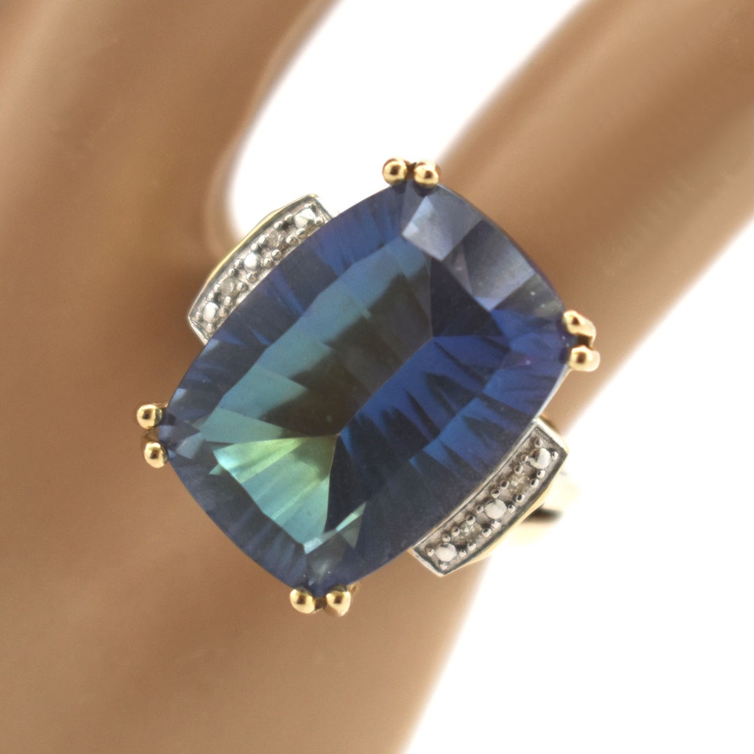 Estate Gemstone Ring Vintage 14K Solid Yellow Gold Natural Etsy