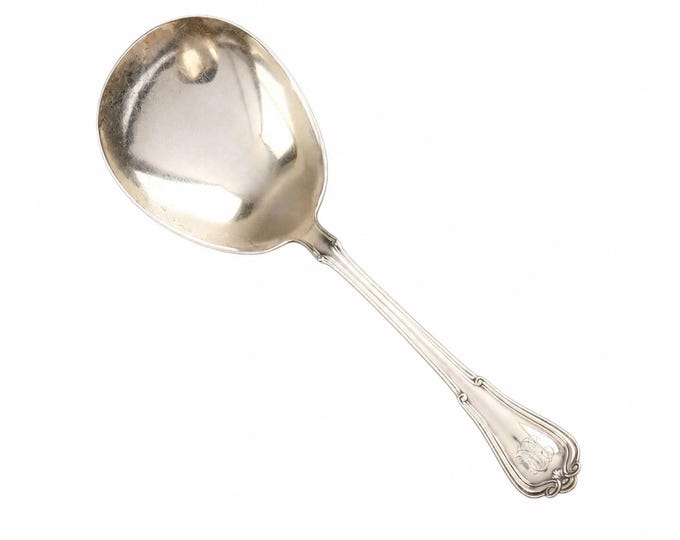 Gorham Norfolk-Villa Sterling Silver Serving Spoon, 9-Inch, Monogrammed Estate Silver