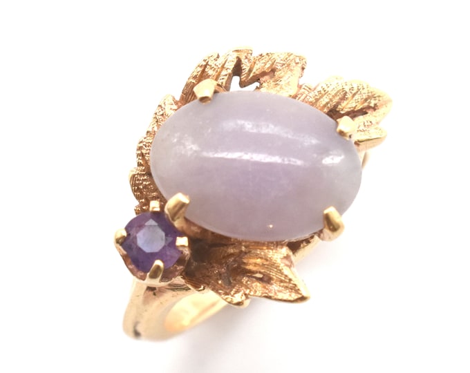 Estate 14K Solid Yellow Gold Natural Amethysts Ring Vintage February Birthstone Over 3 Carats Total Weight Size 5.75 Holiday Gift