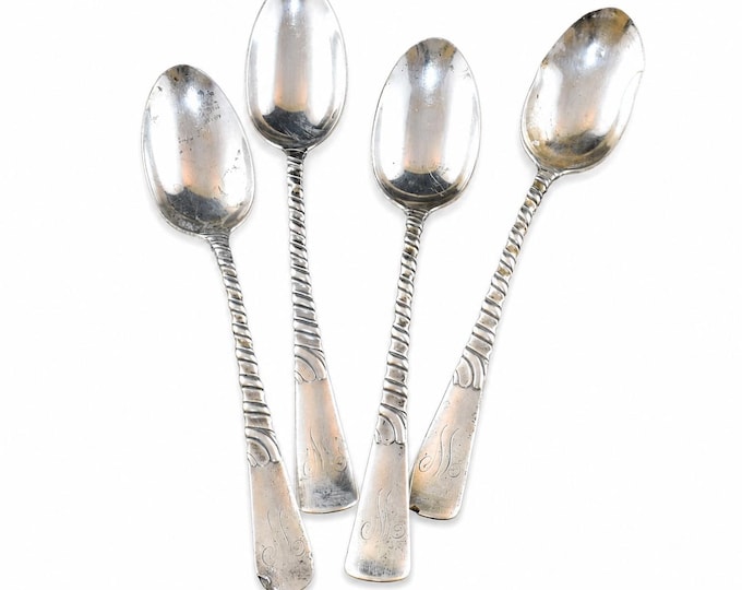 Gorham Colonial Sterling Silver Teaspoons Set of 4, Vintage 5 1/2 Inch Long