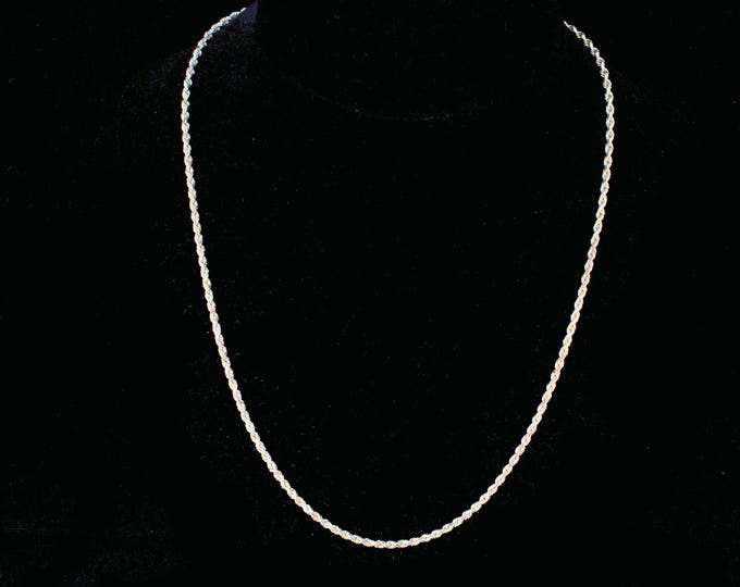 Estate 14K Solid Yellow Gold 18" Twisted Rope Chain Necklace 8.74 Grams Holiday Gift