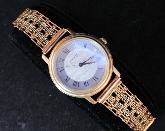 14K Solid Yellow Gold Watch Tissot Gentlemans Vintage Estate Over 60 Grams 21 Jewels 2892-A2 Movement Swiss Made Father's DayFather's Day