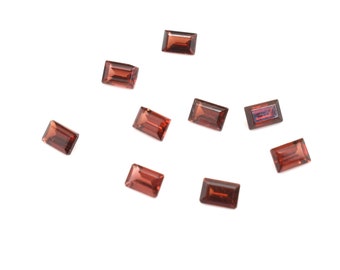9 Natural Emerald Cut Deep Red Garnets 6.05 Carats Total Weight Loose Gemstones January Birthstone Holiday Gift