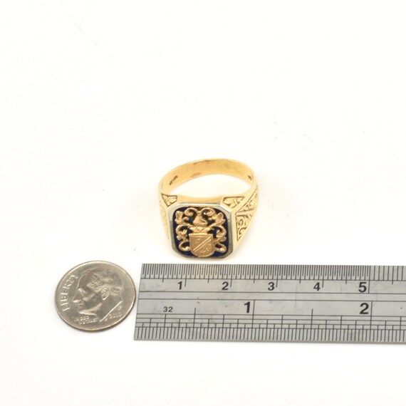 Estate Gold Ring Vintage 14K Solid Yellow Gold He… - image 9