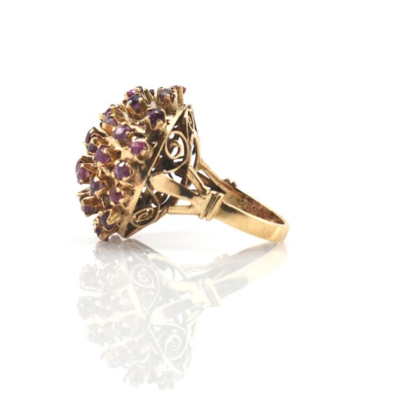 Estate Ruby Ring Vintage 14K Solid Yellow Gold Na… - image 7