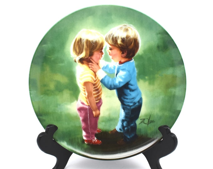 Estate Collector Plate Sharing Secrets by Donald Zolan Childhood Friendship Collection 1988 Pemberton & Oakes Box and Certficate COA Gift