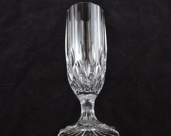 Estate Crystal Vase Vintage Fluted Glass Scalloped Star Base Pedestal Bud Vase Holiday Gift