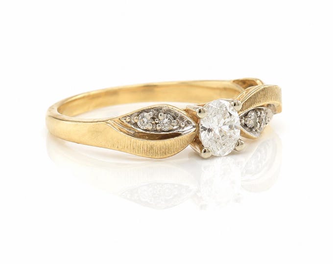 Vintage 14K Yellow Gold Diamond Ring, .47 Carat, Size 7.75