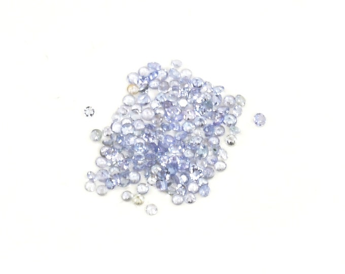 Over 150 Natural Round Cut Blue and Violet Tanzanites 2.855 Carats Weight Loose Gemstones December Birthstone Holiday Gift