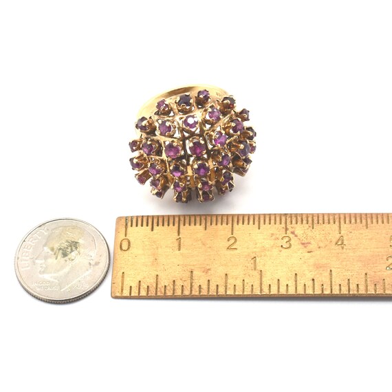 Estate Ruby Ring Vintage 14K Solid Yellow Gold Na… - image 9