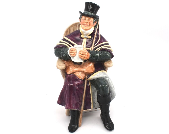 Royal Doulton Professions Series The Coachman HN2282 Figurine 1962 Designed by Mary Nicoll Plum Coat 7.25" Tall Holiday Gift