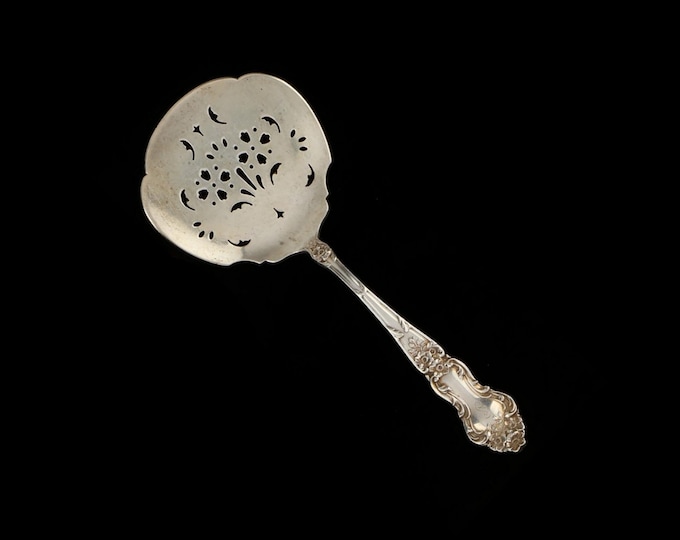 Estate Tomato Server Watson Wallace Meadow Rose Vintage 925 Solid Sterling Silver Pierced 7 3/8 Inches Long Holiday Gift