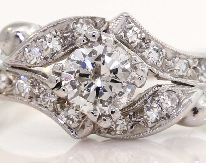 14K Solid White Gold Natural Diamonds Ring Nearly 1 Carat Total Weight VS Diamonds Nearly 4 Grams April Birthstone Size 6.75 Holiday Gift