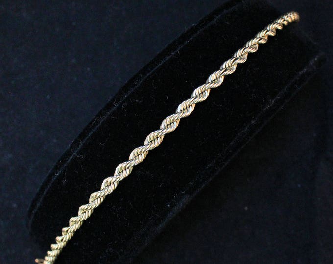 Estate 14K Solid Yellow Gold 8" Twisted Rope Bracelet 11.6 Grams Fast Shipping Father's Day