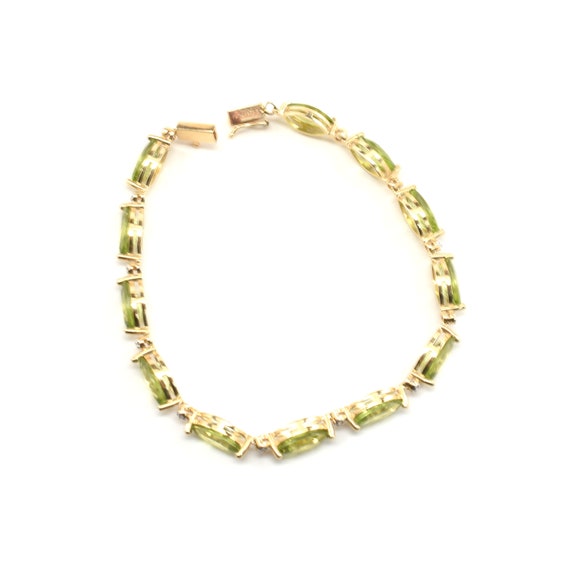 Estate Gemstone Bracelet Vintage 14K Solid Yellow… - image 3