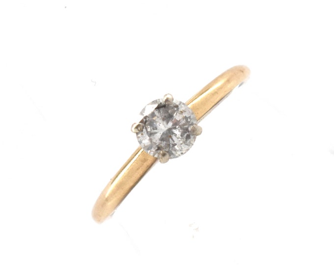 Vintage Diamond Solitaire Ring: 14K Yellow Gold, 0.55 Carat, Size 6.25