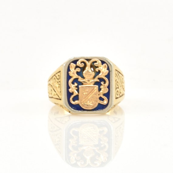 Estate Gold Ring Vintage 14K Solid Yellow Gold He… - image 3