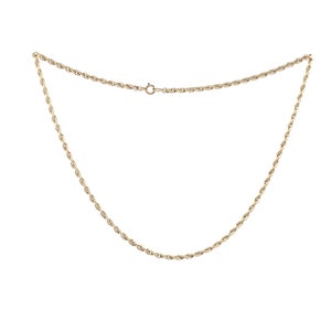 Estate Gold Necklace Vintage 14K Solid Yellow Gold Twisted Rope Chain 18 Inches Long Holiday Gift