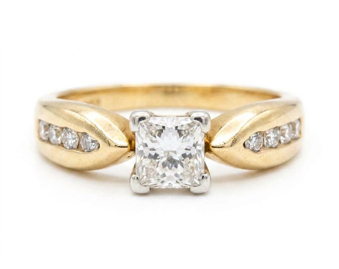 Estate 14K Yellow Gold Diamond Engagement Ring, 1.02 Carat, Size 6.5