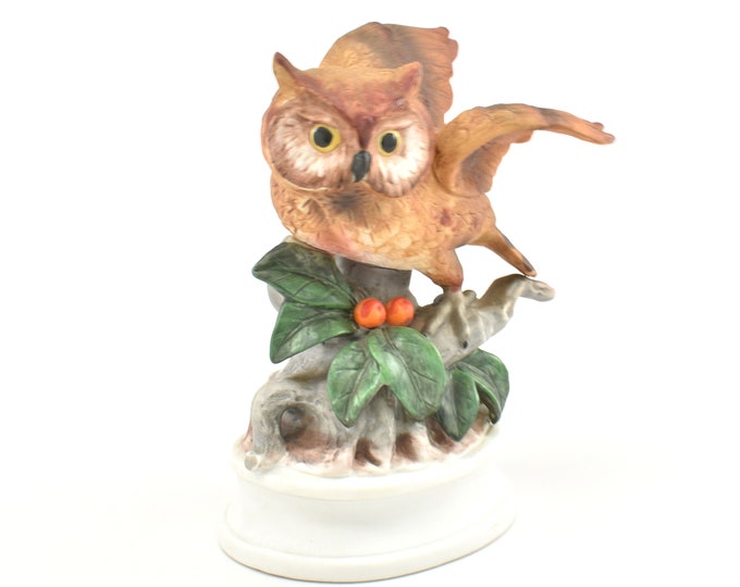 Estate Owl Figurine Vintage Brinns of Pittsburgh Hand Painted Owl 4 MA-403 Holiday Gift