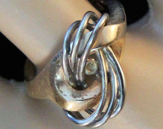 14K Solid Yellow and White Gold Ring Setting Mount Vintage Estate Over 5 Grams Size 6 Signed IBG IB Goodman Holiday Gift