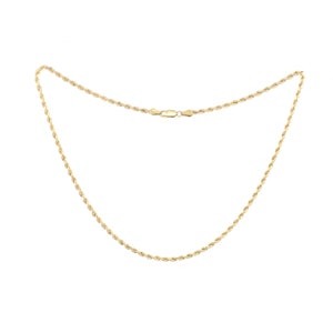 Estate Gold Necklace Vintage 10K Solid Yellow Gold Twisted Rope Chain 18.25 Inches Long Holiday Gift