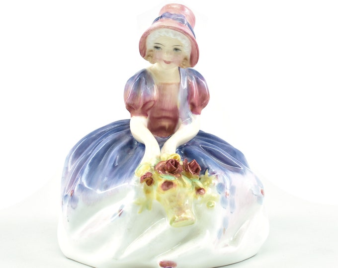 Royal Doulton Monica HN1467 Figurine Harradine Classics Designed by Leslie Harradine 1931 Violet Pink White Dress Holiday Gift
